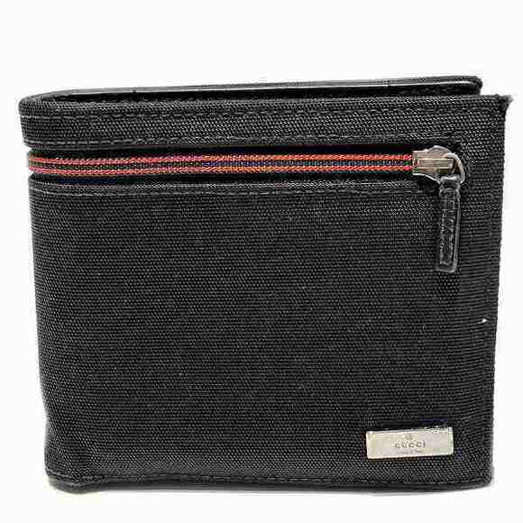 Gucci Other - Gucci Gucci Canvas Leather Compact Wallet 124708 Canvas Short Wallet 124708